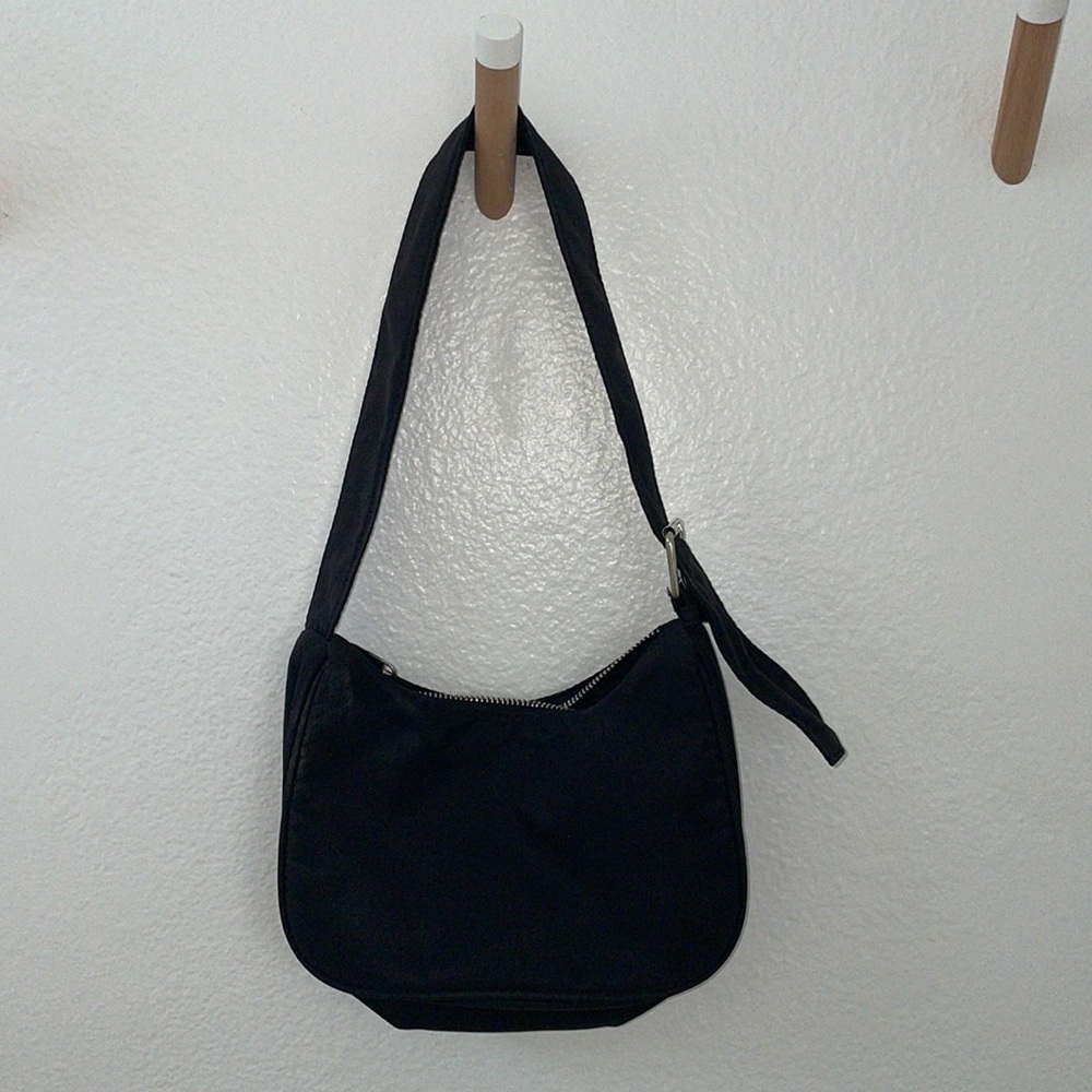 Black nylon shoulder bag